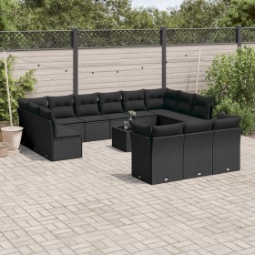 14-teiliges Gartensofa-Set mit schwarzen synthetischen Rattankissen von , Gartensets - Ref: Foro24-3250294, Preis: 921,99 €, ...