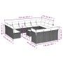 14-teiliges Gartensofa-Set mit schwarzen synthetischen Rattankissen von , Gartensets - Ref: Foro24-3250294, Preis: 921,04 €, ...