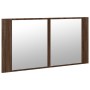 Armario espejo de baño LED acrílico marrón roble 90x12x45 cm de , Tocadores de baño - Ref: Foro24-834969, Precio: 58,94 €, De...