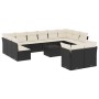 Set aus Gartensofas und Kissen 13 Stück synthetisches Rattan schwarz von , Gartensets - Ref: Foro24-3250275, Preis: 796,99 €,...