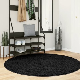 Modern black PAMPLONA furry long-haired rug Ø 160 cm by , Rugs - Ref: Foro24-375290, Price: 59,64 €, Discount: %