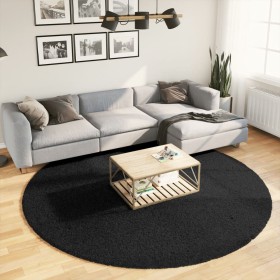 Modern long-haired furry black PAMPLONA Ø 240 cm carpet by , Rugs - Ref: Foro24-375292, Price: 117,99 €, Discount: %