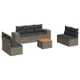 Garden sofa set 8 pieces and gray synthetic rattan cushions by , Garden sets - Ref: Foro24-3225402, Price: 502,00 €, Discount: %