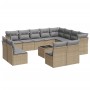 Garden sofa set with cushions 13 pieces beige synthetic rattan by , Garden sets - Ref: Foro24-3250318, Price: 928,60 €, Disco...