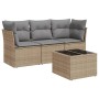 Garden sofa set with 4-piece synthetic rattan beige cushions by , Garden sets - Ref: Foro24-3217219, Price: 258,24 €, Discoun...