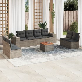 9-teiliges Gartenmöbel-Set und graue synthetische Rattankissen von , Gartensets - Ref: Foro24-3225409, Preis: 544,99 €, Rabat...