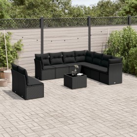 Garden sofa set 10 pieces with black synthetic rattan cushions by , Garden sets - Ref: Foro24-3217845, Price: 633,24 €, Disco...