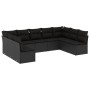 Set aus 8-teiligen Gartensofas und Kissen Kunstrattan schwarz von , Gartensets - Ref: Foro24-3218065, Preis: 507,58 €, Rabatt: %