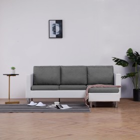 3-seater sofa with white synthetic leather cushions by vidaXL, Sofas - Ref: Foro24-282202, Price: 375,50 €, Discount: %