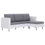 3-Sitzer-Sofa mit weißen Kunstlederkissen von vidaXL, Sofas - Ref: Foro24-282202, Preis: 374,92 €, Rabatt: %