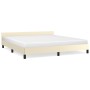 Estructura de cama con cabecero cuero sintético crema 160x200cm de , Camas y somieres - Ref: Foro24-347509, Precio: 132,99 €,...