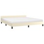 Estructura de cama con cabecero cuero sintético crema 160x200cm de , Camas y somieres - Ref: Foro24-347509, Precio: 132,99 €,...