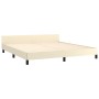 Estructura de cama con cabecero cuero sintético crema 160x200cm de , Camas y somieres - Ref: Foro24-347509, Precio: 132,99 €,...