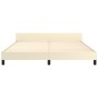 Estructura de cama con cabecero cuero sintético crema 160x200cm de , Camas y somieres - Ref: Foro24-347509, Precio: 132,99 €,...