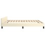 Estructura de cama con cabecero cuero sintético crema 160x200cm de , Camas y somieres - Ref: Foro24-347509, Precio: 132,99 €,...