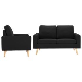 Zweiteilige Sofagarnitur aus schwarzem Stoff von , Sofas - Ref: Foro24-3056623, Preis: 397,99 €, Rabatt: %