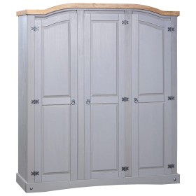 Mexican pine wood wardrobe in Corona grey style with 3 doors by vidaXL, Wardrobes - Ref: Foro24-282621, Price: 494,47 €, Disc...