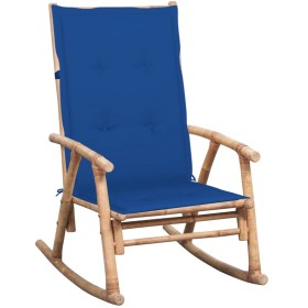 Silla mecedora con cojín bambú de , Sillas de jardín - Ref: Foro24-3063913, Precio: 119,99 €, Descuento: %