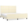 Estructura de cama con cabecero cuero sintético crema 160x200cm de , Camas y somieres - Ref: Foro24-3125459, Precio: 230,61 €...