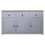 Aparador de madera maciza pino estilo Panamá gris 135x40x80 cm de vidaXL, Aparadores - Ref: Foro24-282704, Precio: 226,35 €, ...