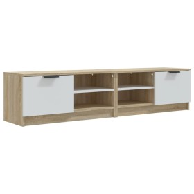 TV cabinet 2 pieces white oak plywood 80x35x36.5cm by , TV Furniture - Ref: Foro24-811477, Price: 86,99 €, Discount: %