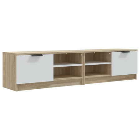 TV-Schrank, 2 Stück, weißes Eichensperrholz, 80 x 35 x 36,5 cm von , TV-Möbel - Ref: Foro24-811477, Preis: 86,99 €, Rabatt: %