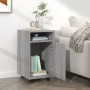 Auxiliary cabinet with wheels gray plywood 33x38x60 cm by , Lockers and storage cabinets - Ref: Foro24-815853, Price: 40,29 €...