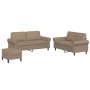 Cappuccino synthetic leather 3-piece sofa set with cushions by , Sofas - Ref: Foro24-3202159, Price: 526,86 €, Discount: %