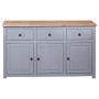 Aparador de madera maciza pino estilo Panamá gris 135x40x80 cm de vidaXL, Aparadores - Ref: Foro24-282704, Precio: 226,35 €, ...