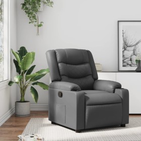 Sillón reclinable de cuero sintético gris de , Sillones - Ref: Foro24-374122, Precio: 228,99 €, Descuento: %