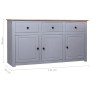 Aparador de madera maciza pino estilo Panamá gris 135x40x80 cm de vidaXL, Aparadores - Ref: Foro24-282704, Precio: 226,35 €, ...