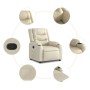 Sillón reclinable de cuero sintético crema de , Sillones - Ref: Foro24-374120, Precio: 228,99 €, Descuento: %