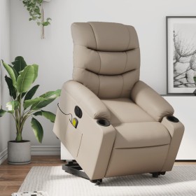 Cappuccino Synthetic Leather Electric Massage Recliner by , Armchairs - Ref: Foro24-3206626, Price: 338,46 €, Discount: %