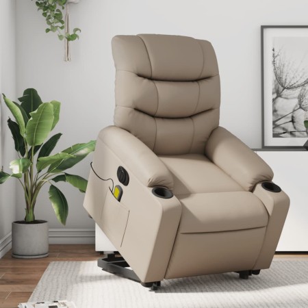 Cappuccino Synthetic Leather Electric Massage Recliner by , Armchairs - Ref: Foro24-3206626, Price: 334,18 €, Discount: %