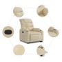 Sillón reclinable elevable de tela color crema de , Sillones - Ref: Foro24-3206653, Precio: 277,38 €, Descuento: %