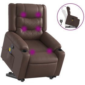 Brown Faux Leather Foot Massage Recliner by , Armchairs - Ref: Foro24-3206557, Price: 325,71 €, Discount: %