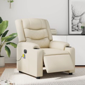 Cremefarbener elektrisch verstellbarer Massagesessel aus Kunstleder von , Sessel - Ref: Foro24-3206548, Preis: 311,99 €, Raba...