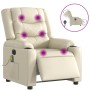 Cream synthetic leather electric reclining massage chair by , Armchairs - Ref: Foro24-3206548, Price: 311,87 €, Discount: %