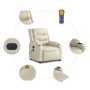 Cream synthetic leather electric reclining massage chair by , Armchairs - Ref: Foro24-3206548, Price: 311,87 €, Discount: %