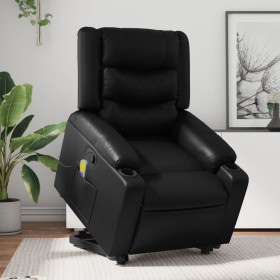 Black Artificial Leather Foot Massage Recliner by , Armchairs - Ref: Foro24-3206555, Price: 300,99 €, Discount: %