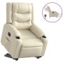 Sillón reclinable elevable eléctrico de cuero sintético crema de , Sillones - Ref: Foro24-3206560, Precio: 355,57 €, Descuent...