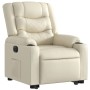 Sillón reclinable elevable eléctrico de cuero sintético crema de , Sillones - Ref: Foro24-3206560, Precio: 355,57 €, Descuent...