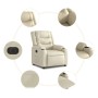 Sillón reclinable elevable eléctrico de cuero sintético crema de , Sillones - Ref: Foro24-3206560, Precio: 355,57 €, Descuent...