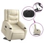 Sillón reclinable elevable eléctrico de cuero sintético crema de , Sillones - Ref: Foro24-3206560, Precio: 355,57 €, Descuent...