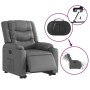 Sillón reclinable elevable eléctrico de cuero sintético gris de , Sillones - Ref: Foro24-3206562, Precio: 355,57 €, Descuento: %