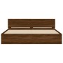 Bed frame with oak brown headboard 180x200 cm by , Beds and slatted bases - Ref: Foro24-3207468, Price: 197,99 €, Discount: %