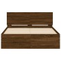 Bed frame with oak brown headboard 120x200 cm by , Beds and slatted bases - Ref: Foro24-3207496, Price: 171,09 €, Discount: %