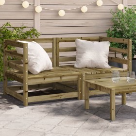 Garten-Ecksofas 2 Einheiten aus imprägniertem Kiefernholz 70x70x67cm von , Modulare Sofas für den Außenbereich - Ref: Foro24-...