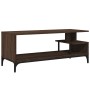 Mueble de TV madera de ingeniería y acero marrón 102x40x41 cm de , Muebles TV - Ref: Foro24-842415, Precio: 55,41 €, Descuent...