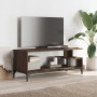 Mueble de TV madera de ingeniería y acero marrón 102x40x41 cm de , Muebles TV - Ref: Foro24-842415, Precio: 55,41 €, Descuent...